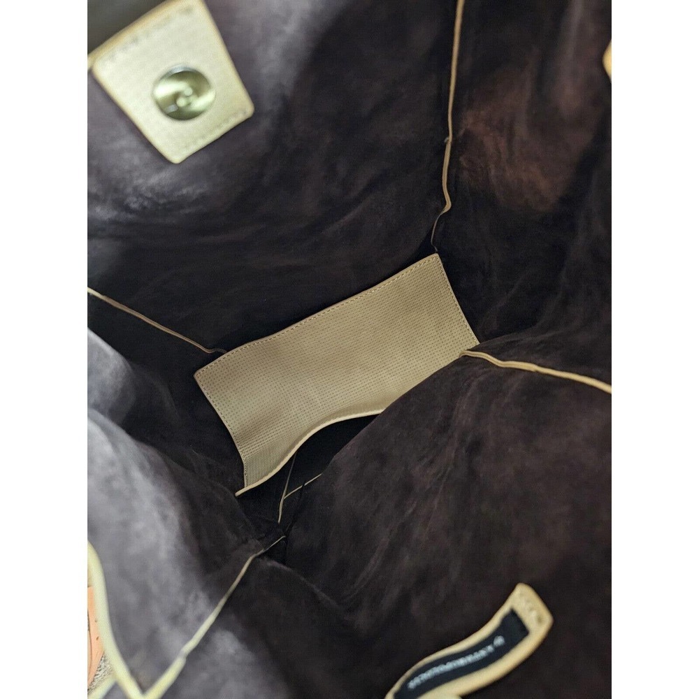 SHOULDER BAG M/L BEIGE TAN VEGAN LEATHER EXTERIOR POCKETS ANTHROPOLOGIE SLOUCHY - Picture 9 of 9